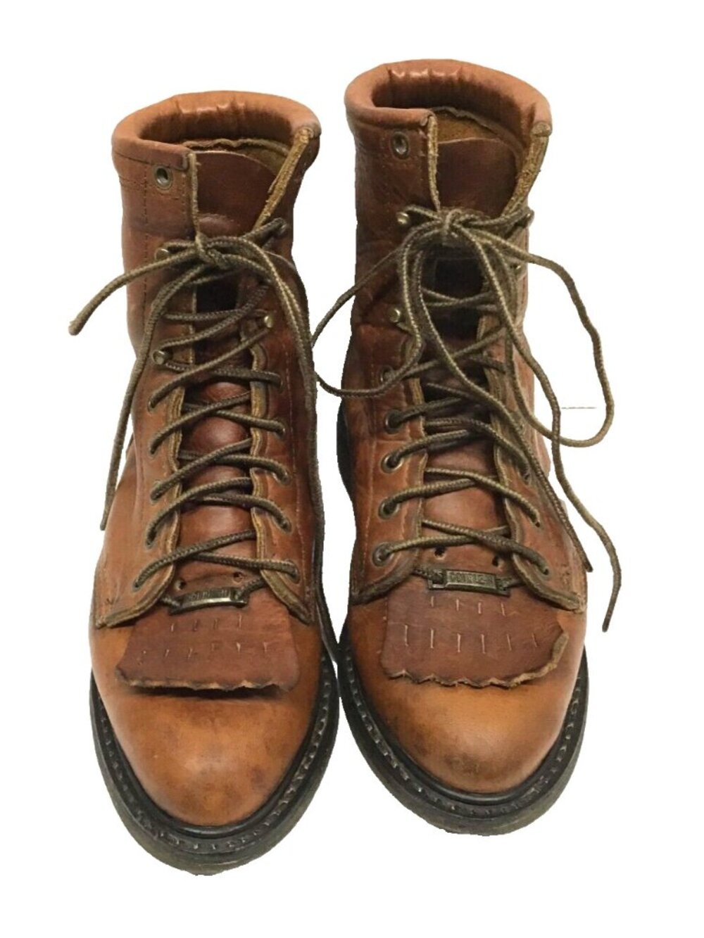 Double H Ladies Lacer Kiltie Size 7 Brown Leather Riding Work Casual Boots